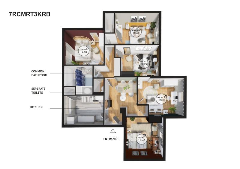 Coliving - Le Kremlin-Bicetre - Le Kremlin-Bicetre - Chambre tendance de 10 m² - KRB31